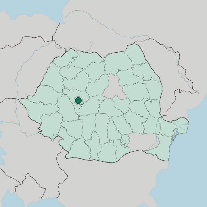 Map showing Alba Iulia — In Romania