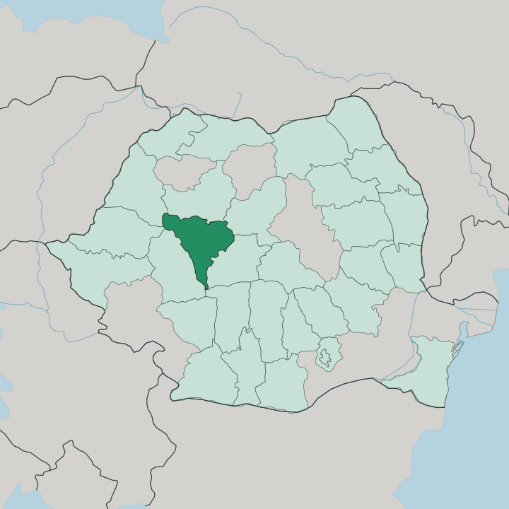 Map showing Alba — In Romania