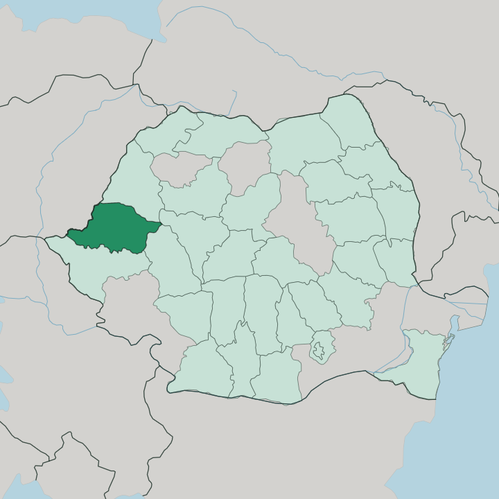 Map showing Arad — In Romania