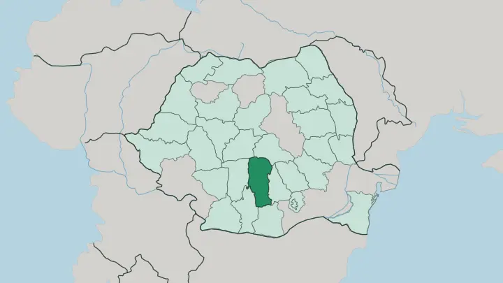 Map of Argeş in Romania