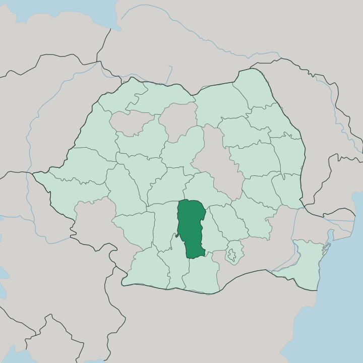 Map showing Argeş — In Romania