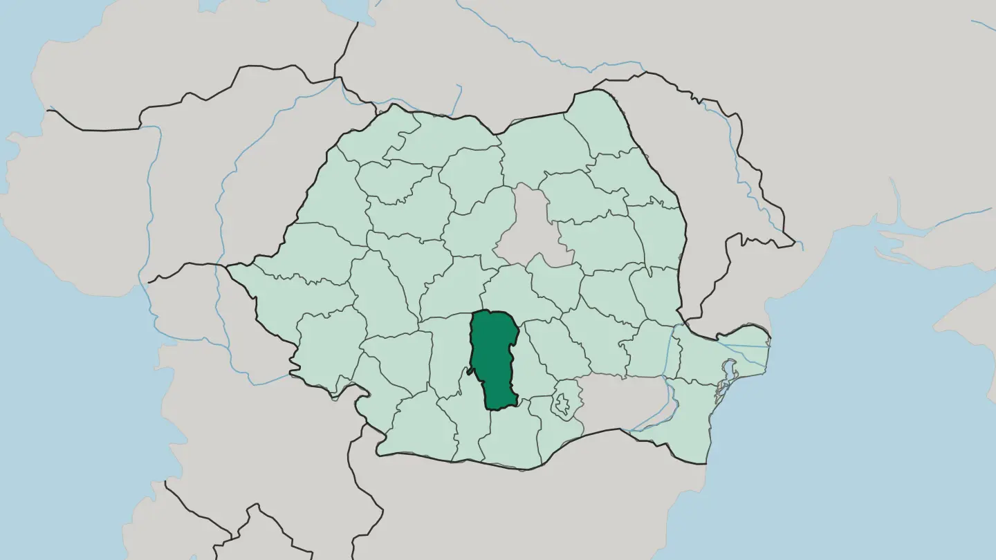 Map of Argeş in Romania