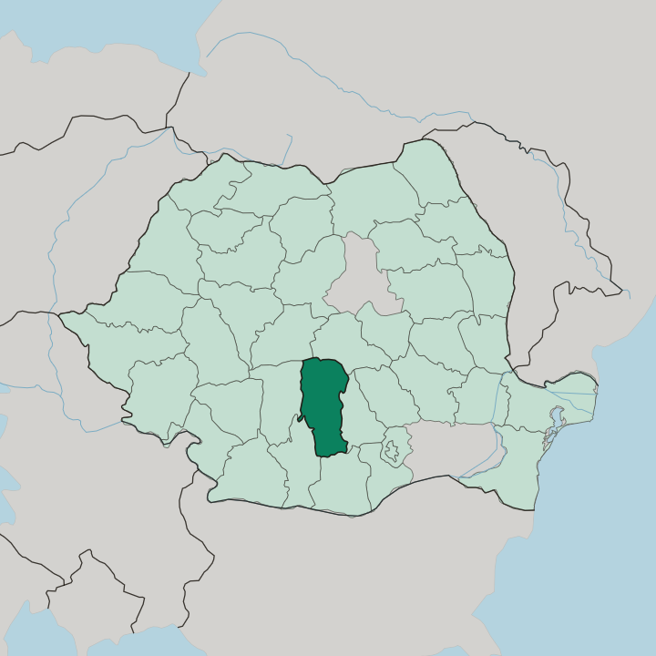 Map showing Argeş — In Romania