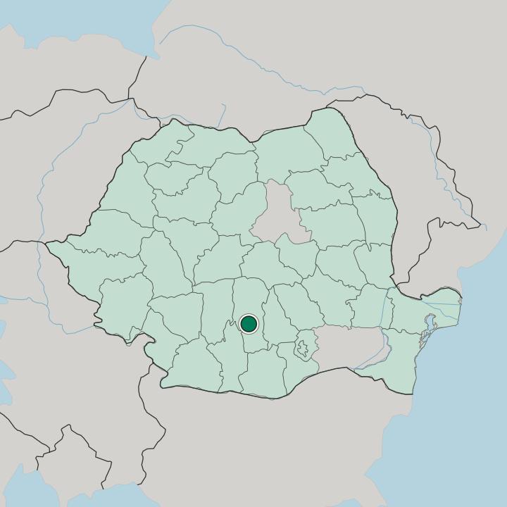 Map showing Piteşti — In Romania