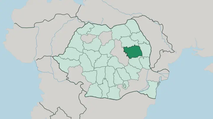 Map of Bacău in Romania