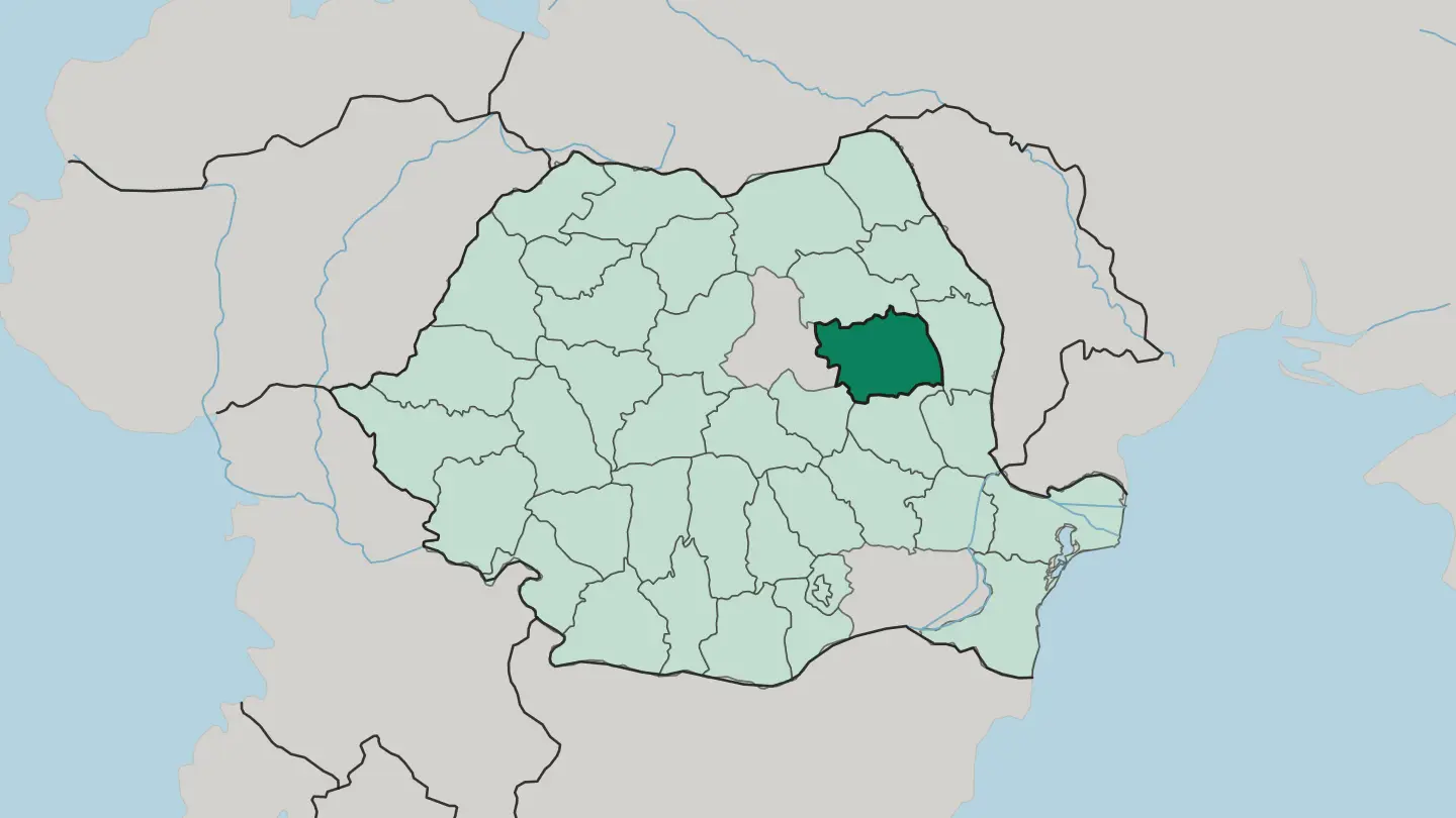 Map of Bacău in Romania