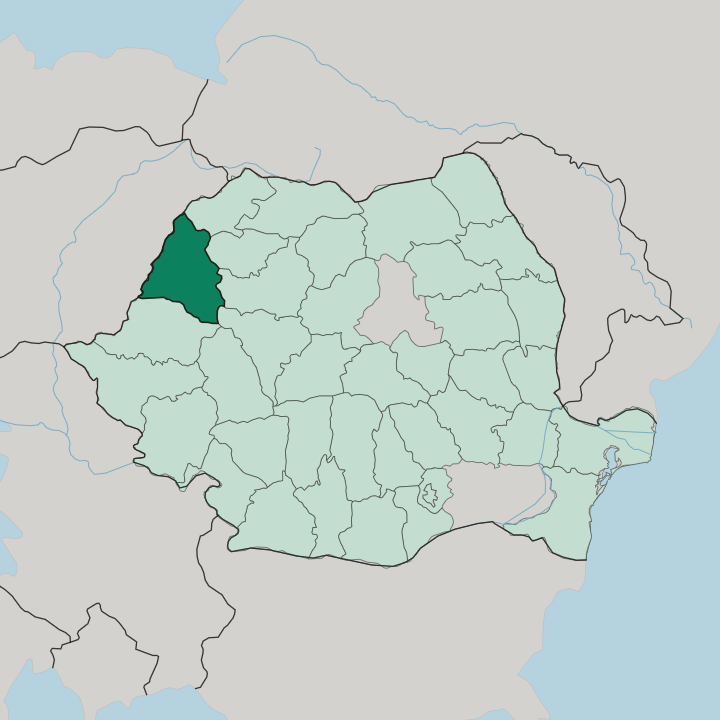 Map showing Bihor — In Romania