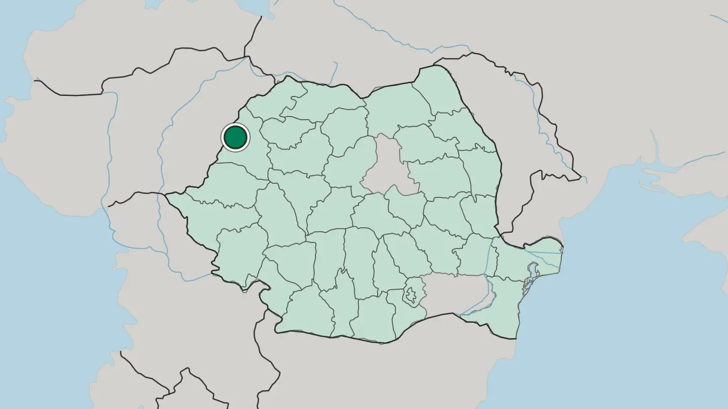 Map of Oradea in Romania