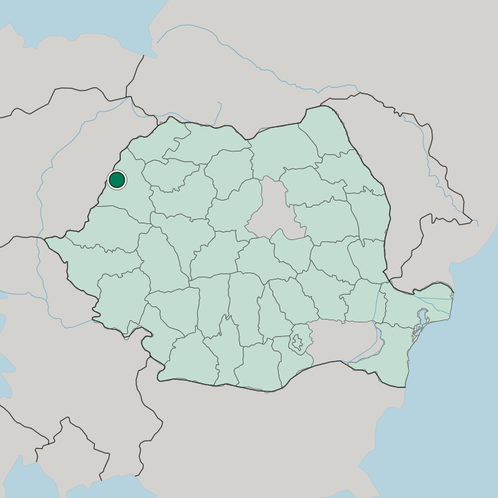 Map showing Oradea — In Romania