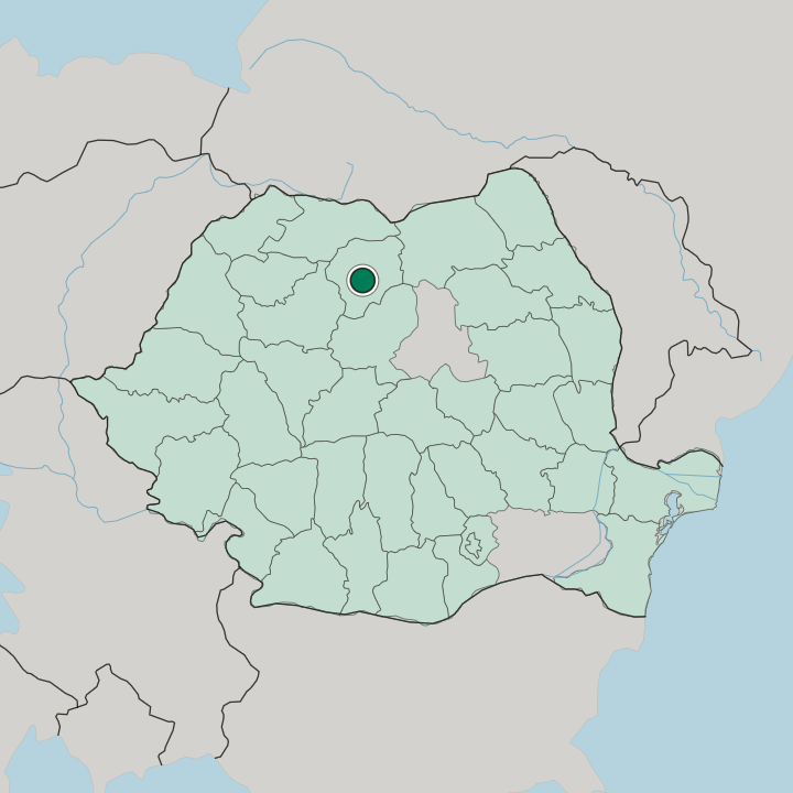 Map showing Bistriţa — In Romania