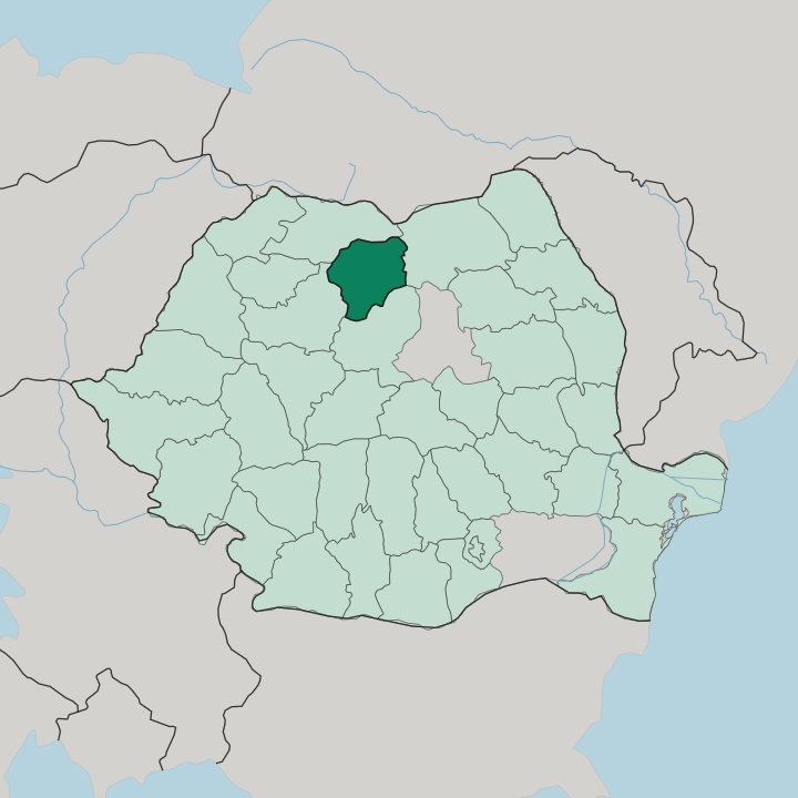 Map showing Bistriţa-Năsăud — In Romania