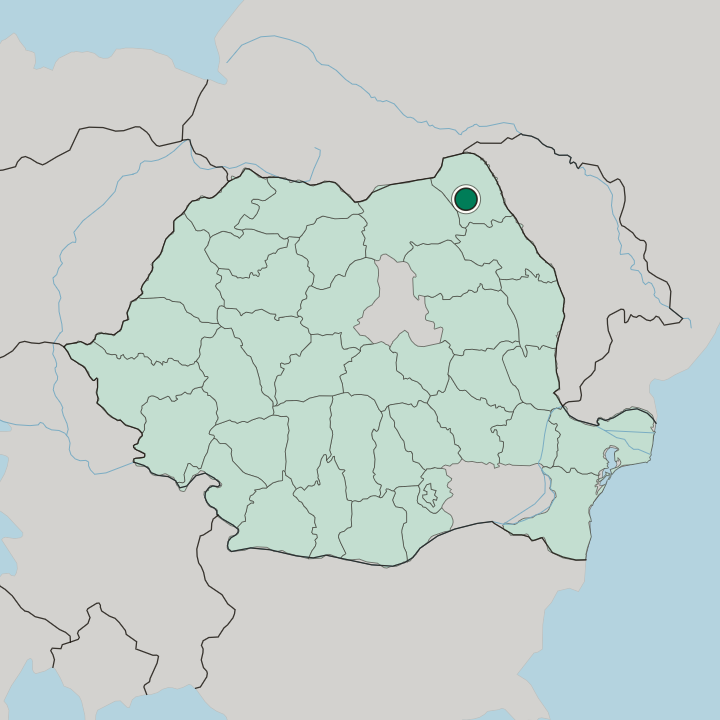 Map showing Botoşani — In Romania