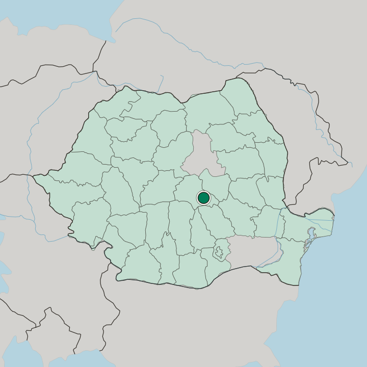 Map showing Braşov — In Romania