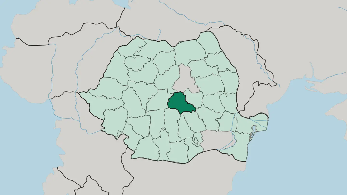 Map of Braşov in Romania