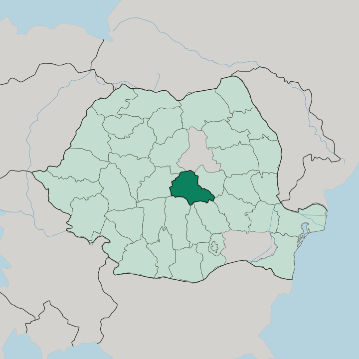 Map showing Braşov — In Romania