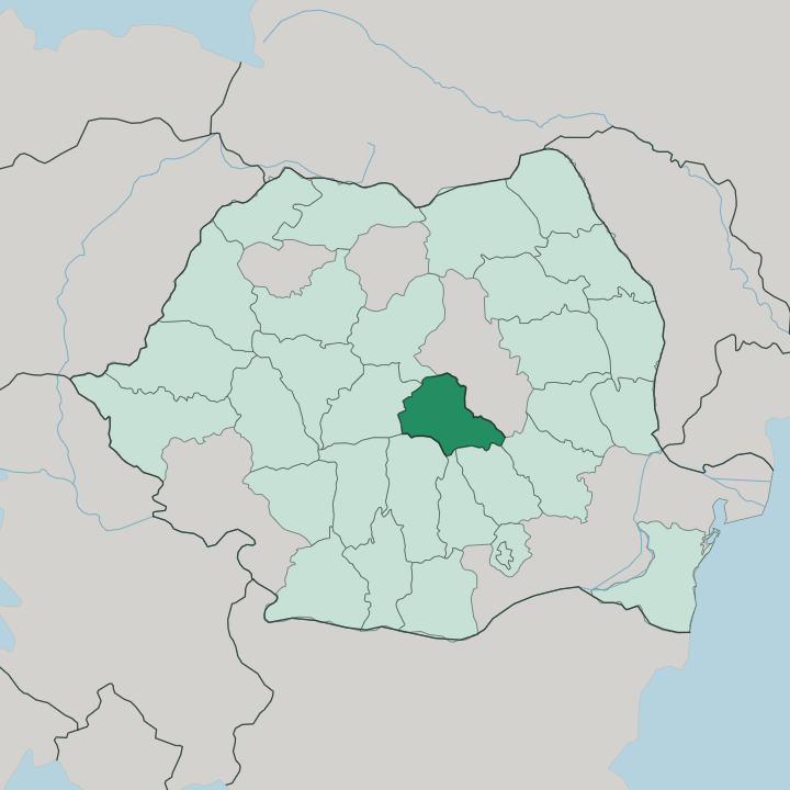 Map showing Braşov — In Romania
