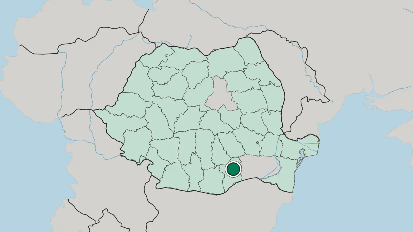 Map of Bucharest in Romania