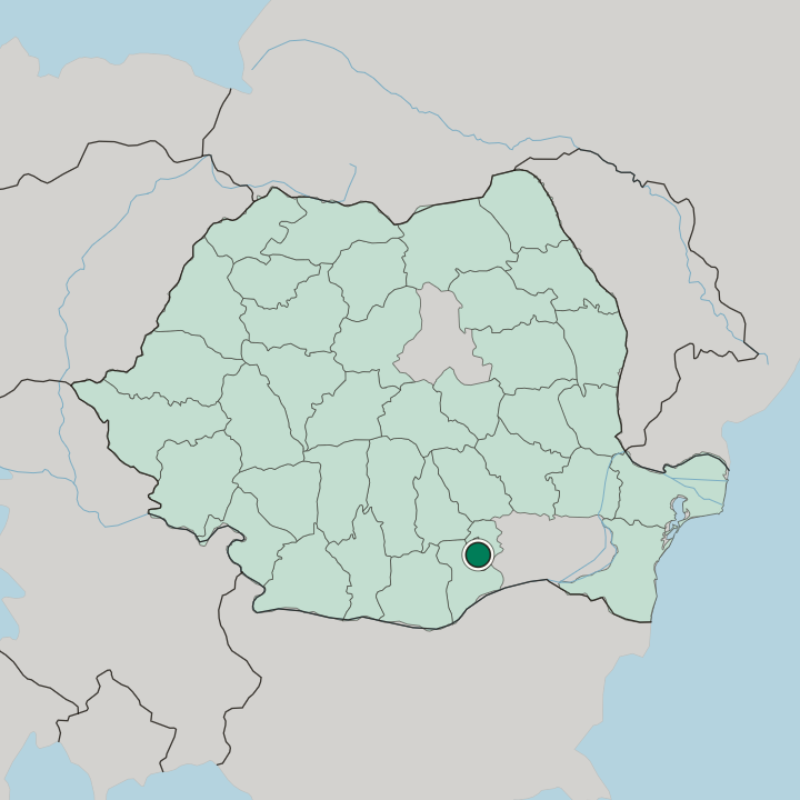 Map showing Bucharest — In Romania