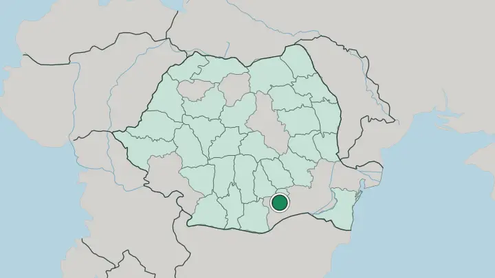 Map of Bucharest in Romania