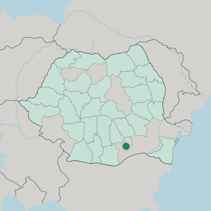 Map showing Bucharest — In Romania