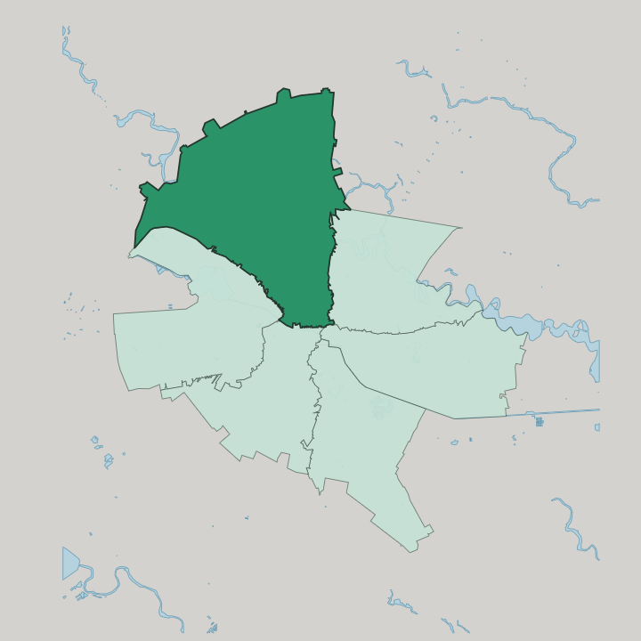 Map showing Sector 1 — In Bucharest