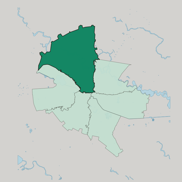 Map showing Sector 1 — In Bucharest
