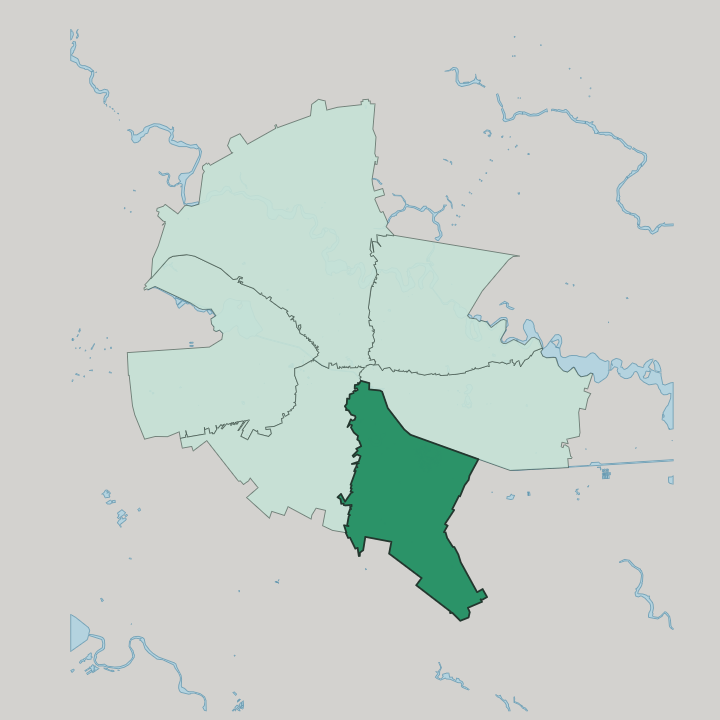 Map showing Sector 4 — In Bucharest