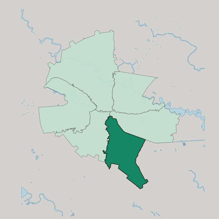 Map showing Sector 4 — In Bucharest