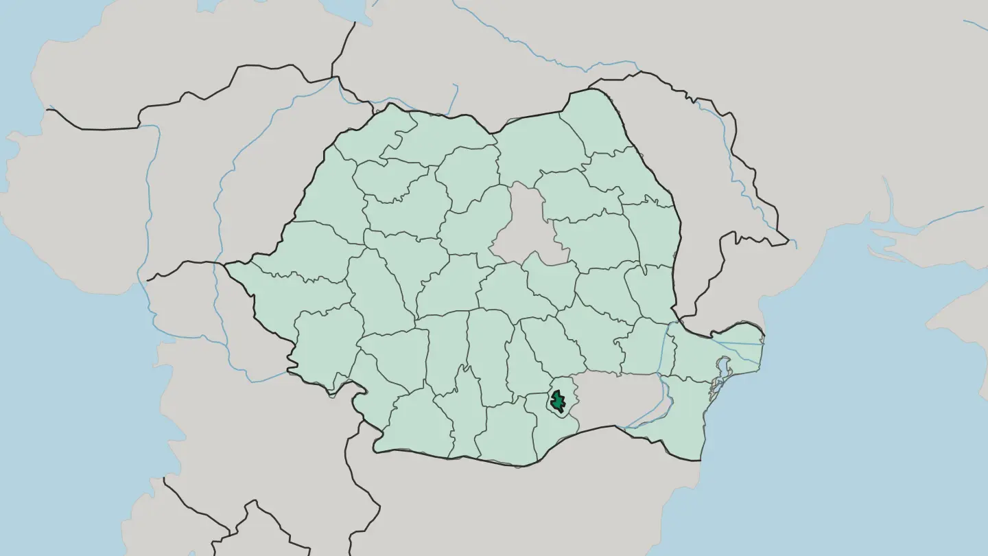 Map of București in Romania