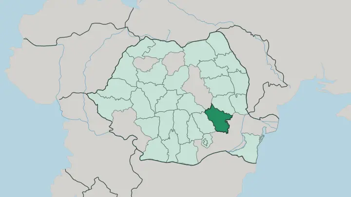 Map of Buzău in Romania