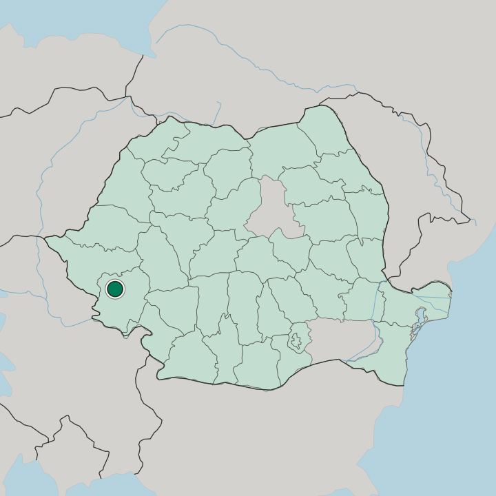 Map showing Reşiţa — In Romania