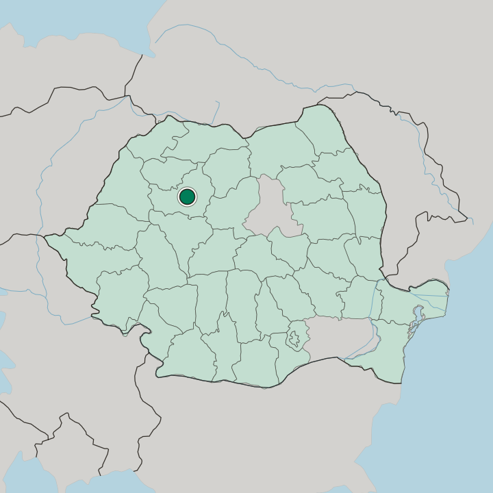 Map showing Gruia — In Romania
