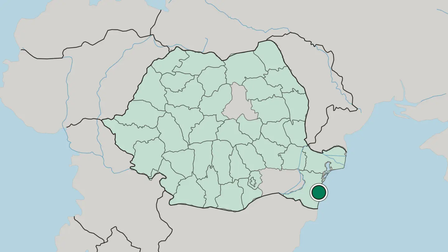 Map of Constanţa in Romania