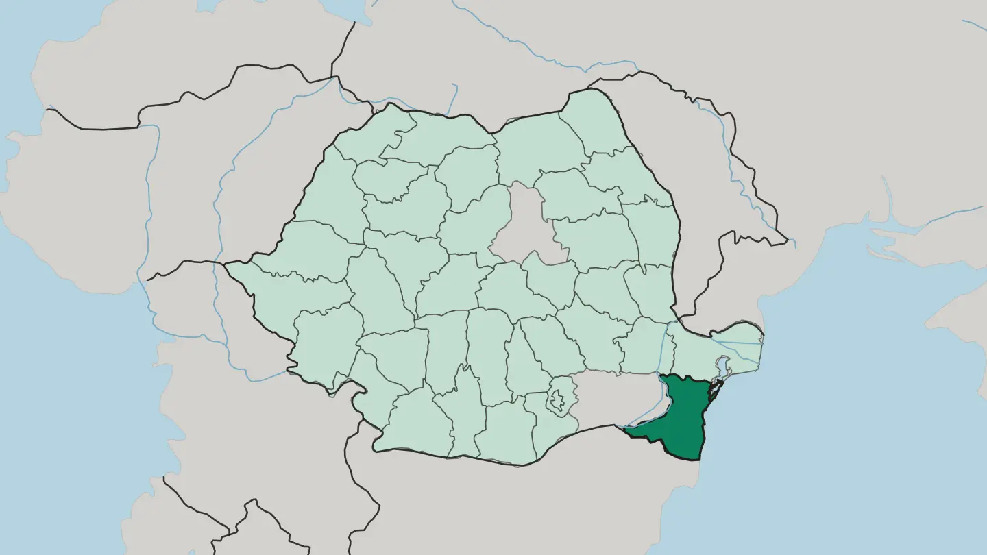 Map of Constanța in Romania