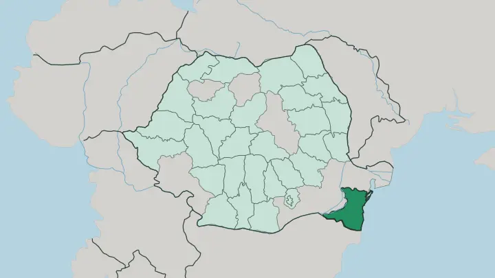 Map of Constanța in Romania