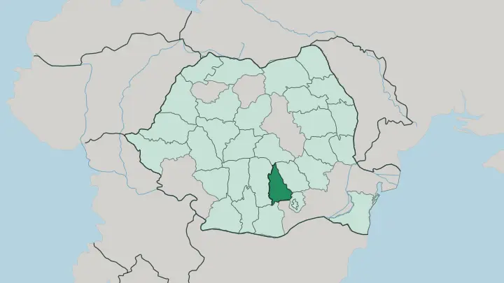 Map of Dâmboviţa in Romania