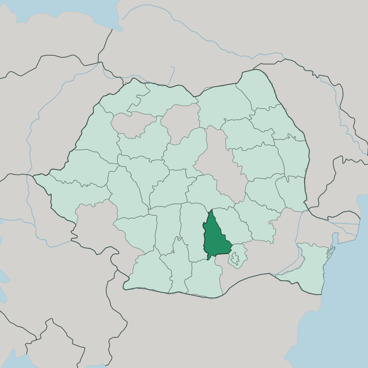 Map showing Dâmboviţa — In Romania