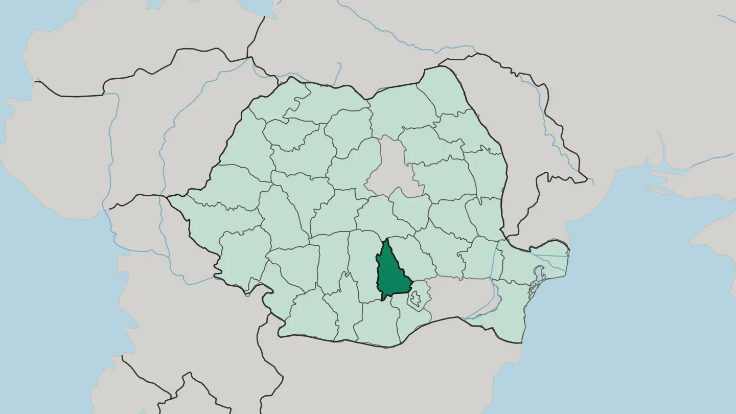 Map of Dâmboviţa in Romania