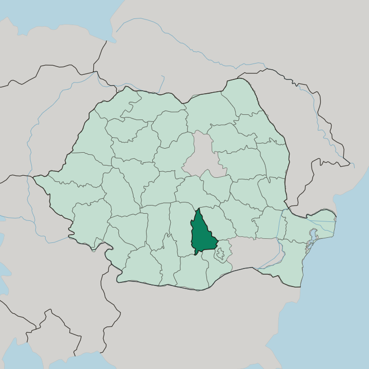 Map showing Dâmboviţa — In Romania
