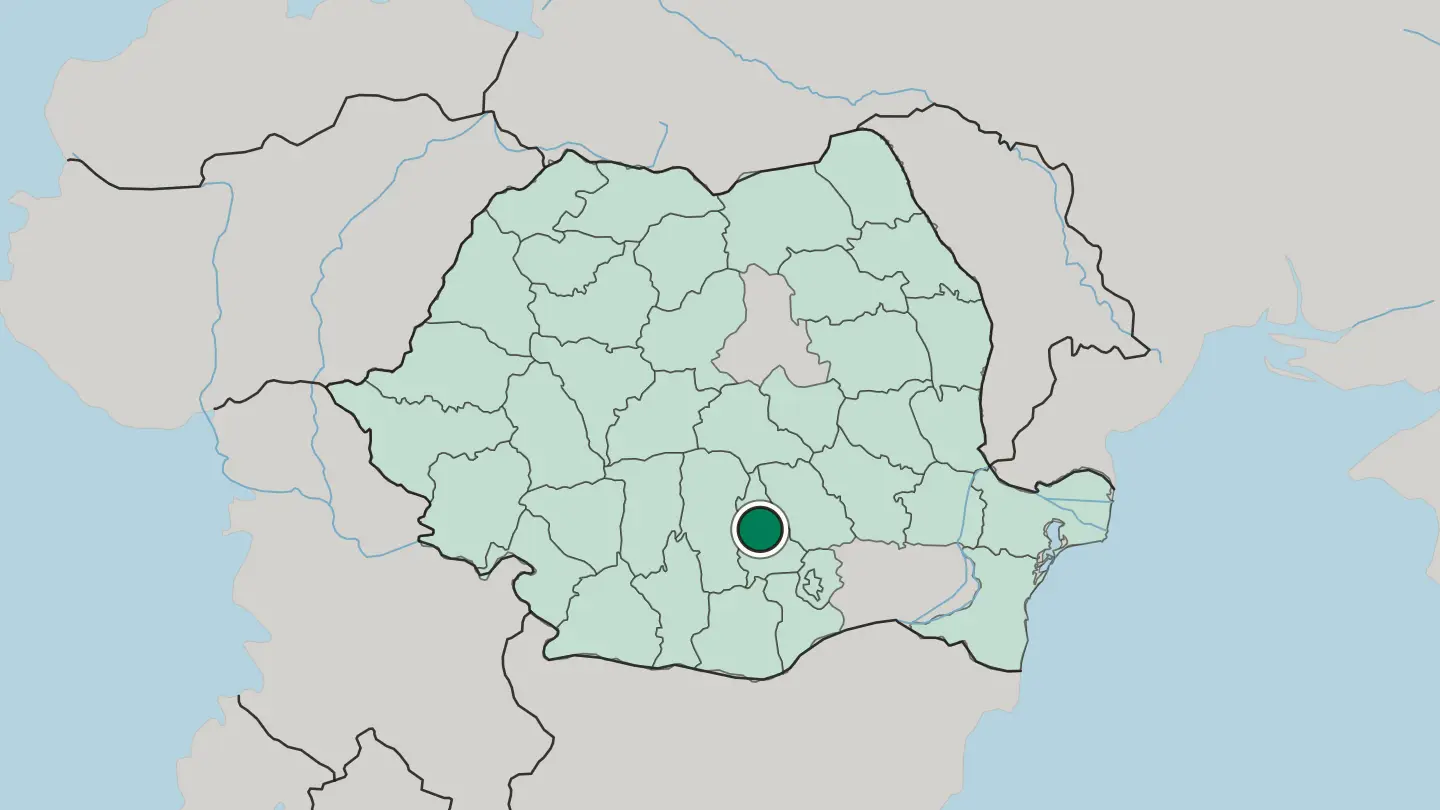 Map of Târgovişte in Romania