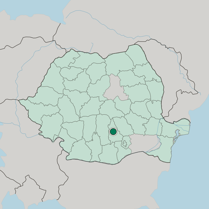 Map showing Târgovişte — In Romania
