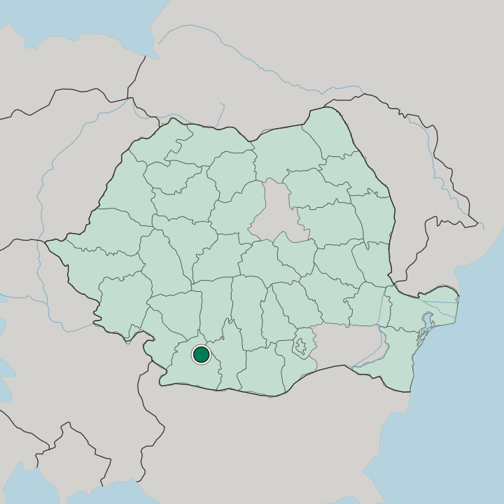 Map showing Craiova — In Romania