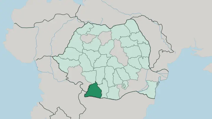 Map of Dolj in Romania