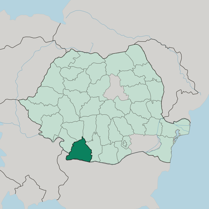 Map showing Dolj — In Romania