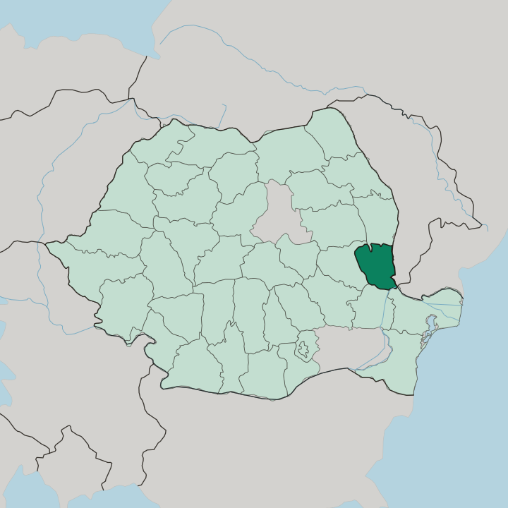 Map showing Galaţi — In Romania