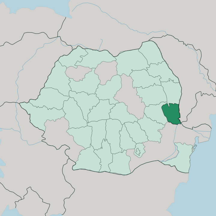 Map showing Galaţi — In Romania