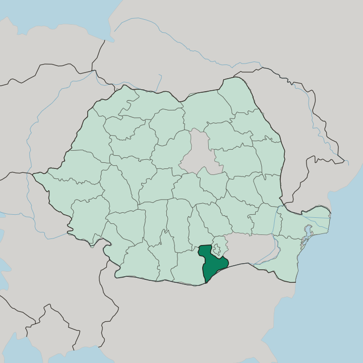 Map showing Giurgiu — In Romania