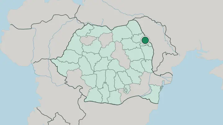 Map of Iaşi in Romania
