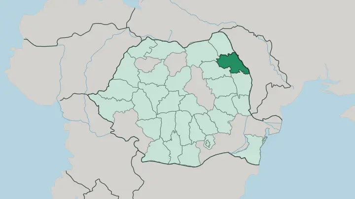 Map of Iaşi in Romania