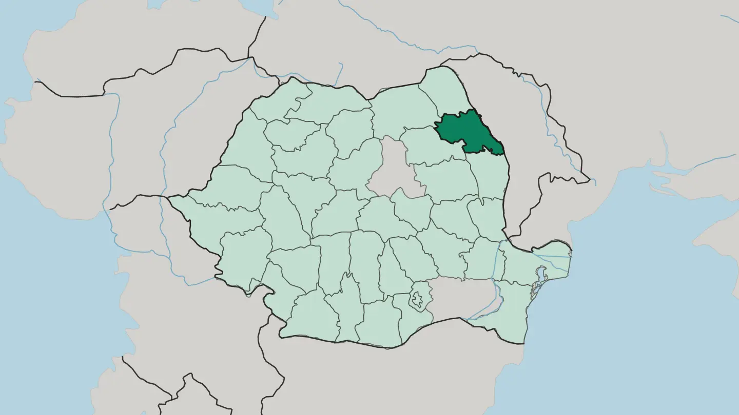 Map of Iaşi in Romania